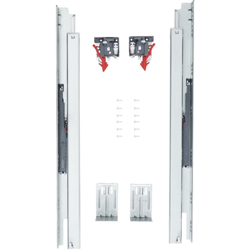 Lot de 10 paires de rails de montage latéraux inférieurs de tiroir de 533,4 mm, rail en acier à roulement à billes robuste, glissières de guidage