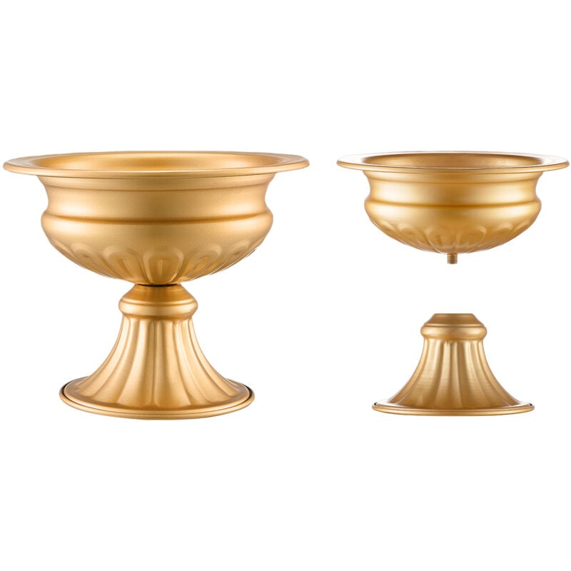 Lot de 10 vases à fleurs de mariage de 16 cm de haut, pièce maîtresse de mariage en métal, support de présentation de composition florale doré pour