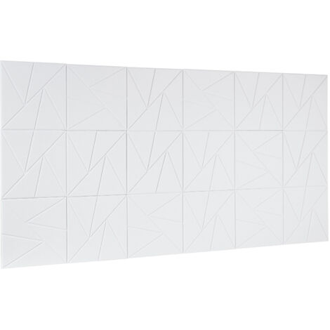 Mophorn Lot de 18 panneaux acoustiques, 11,8 x 11,8 x 0,4 po, mousse insonorisante autocollante, panneaux muraux en fibre de polyester haute densité, blanc
