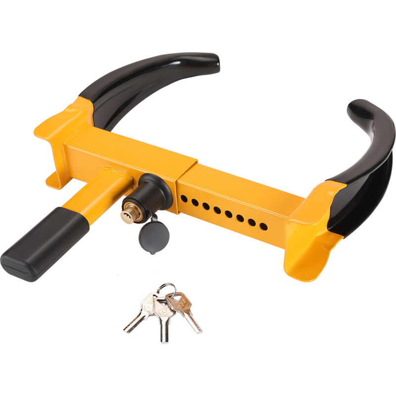 Mophorn Lot de 2 antivols de roue universels, antivol réglable pour remorque, antivol en acier robuste pour VTT, camping-car, SUV, voiturette de