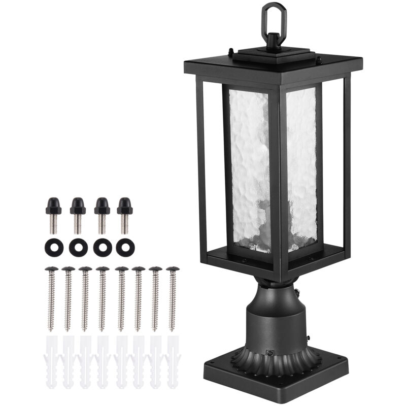 Lot de 2 lampadaires d'extérieur du crépuscule à l'aube, 450 mm, luminaires étanches pour lampadaires avec base de montage sur pilier de 3,5 pouces,