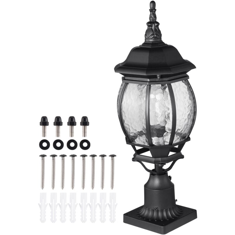 Lot de 2 lampadaires d'extérieur du crépuscule à l'aube, 530 mm, luminaires étanches pour lampadaires avec base de montage sur pilier de 3,5 pouces,