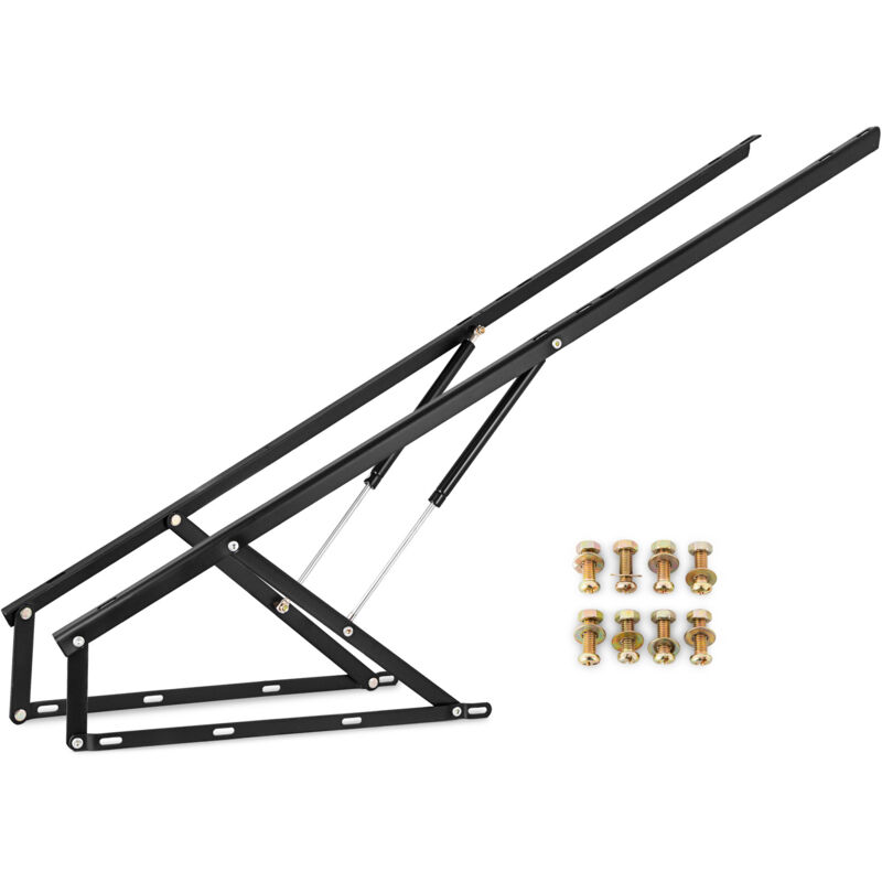 Lot de 2 mécanismes de levage de lit de rangement pneumatiques de 5 pieds Kit de levage de lit à ressort à gaz robuste Mécanisme de lit hydraulique