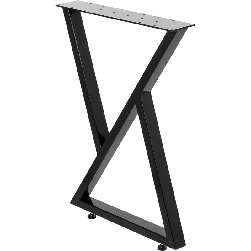 Mophorn - Lot de 2 pieds de table en acier 28' de hauteur Noir Pieds de table basse pour bureau à manger Pieds de table robustes et modernes (style