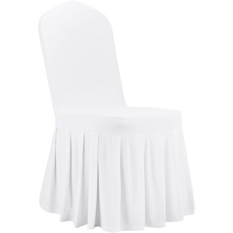 Mophorn Lot de 30 housses de chaise extensibles blanches en polyester et élasthanne, adaptées aux mariages, salles à manger et banquets, pour sièges jusqu'à 51x45x95 cm