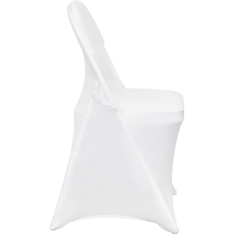 Mophorn - Lot de 30 housses de chaise pliantes en élasthanne extensible, housses universelles ajustées, amovibles et lavables pour événements, blanc