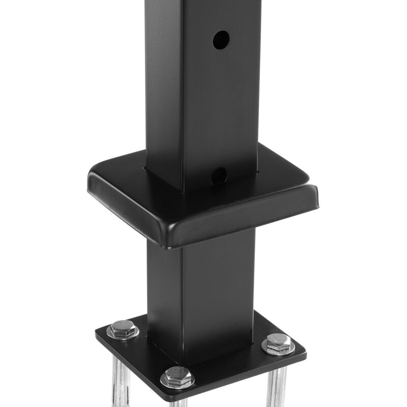 Lot de 4 poteaux de garde-corps en câble , garde-corps de terrasse en acier de 42 po x 1 po x 2 po avec trous horizontaux, 12 pré-percés, acier