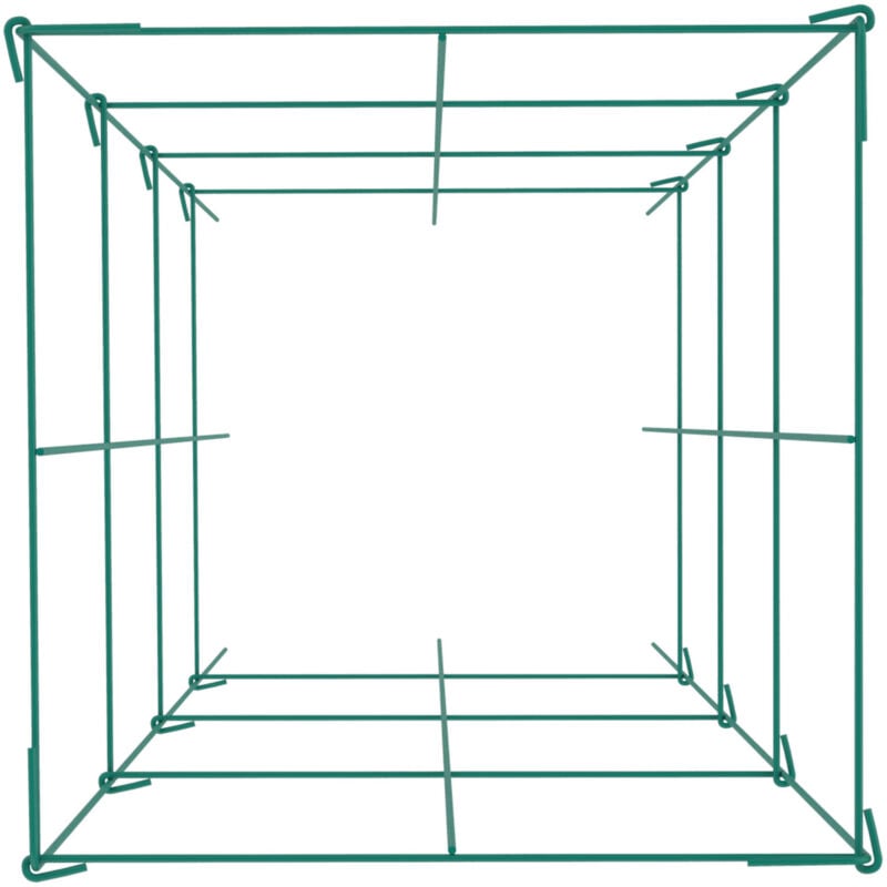 Mophorn - Lot de 5 cages à tomates carrées en acier avec revêtement en pvc vert pour légumes grimpants, plantes, fleurs, fruits, jardin, 30 x 30 x