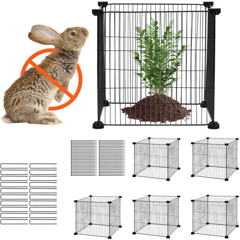 Mophorn - Lot de 5 cages grillagées pour plantes 39 x 39 cm, clôtures extérieures pour fleurs, légumes, garde les animaux à l'extérieur, maille