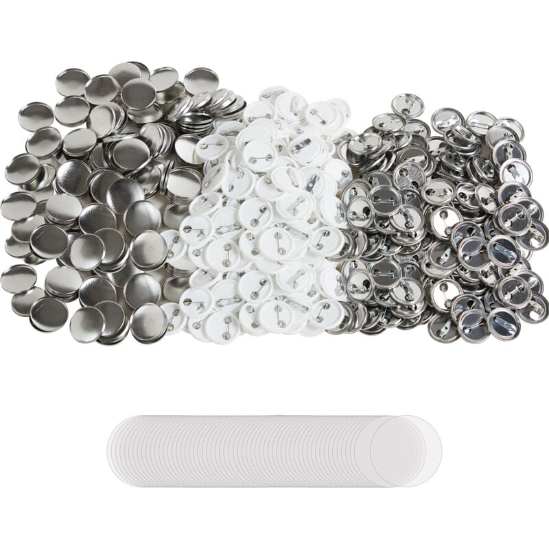 Mophorn - Lot de 500 boutons à épingle de 1 pouce/25 mm pour machine à fabriquer des boutons, pièces de badge rondes diy avec dessus en métal,