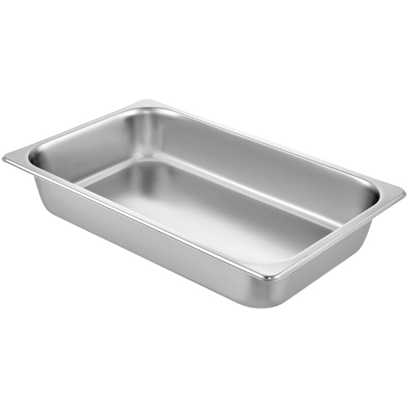 Lot de 6 casseroles à vapeur de taille standard, récipient alimentaire profond de 20,9 x 12,8 x 3,9 pouces, en acier inoxydable, anti-bourrage