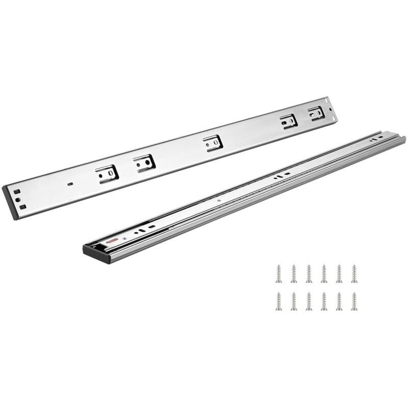 Lot de 6 paires de glissières de tiroir de 609,6 mm. Rails de montage latéraux. Extension complète robuste. Rail en acier. Fermeture en douceur et
