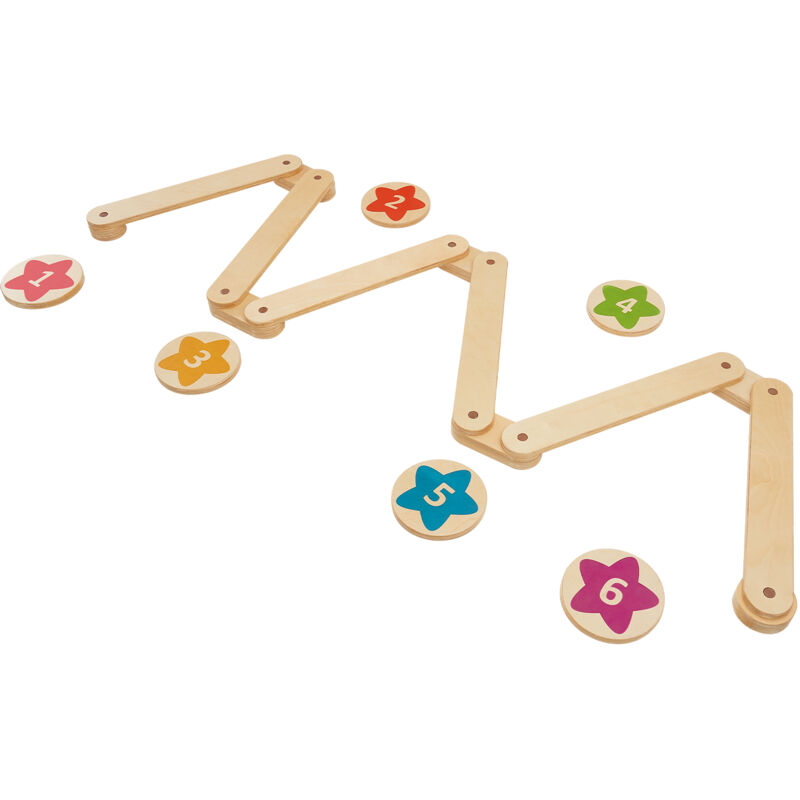 Lot de 6 poutres d'équilibre en bois pour enfants de 2 à 6 ans, planches d'équilibre Montessori, développement de la coordination et de la motricité,