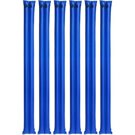 Mophorn Lot de 6 sacs à eau pour bâche de piscine, tubes de lestage à double chambre, 2,4 m, fabriqués en PVC robuste de 0,4 mm d'épaisseur, équipés de bouchons étanches, coloris bleu