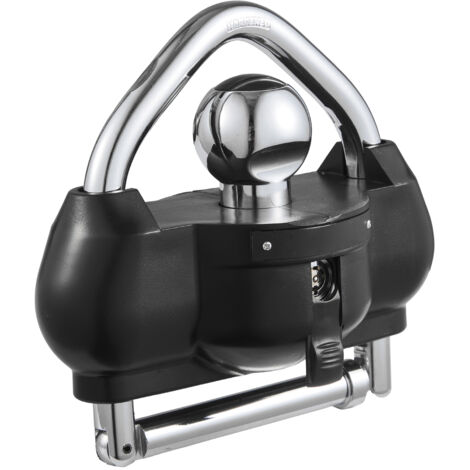 Mophorn Lucchetto antifurto per rimorchio, blocco a sfera robusto con 3 chiavi, resistente agli accessi non autorizzati, design regolabile in altezza per camper, barche e rimorchi, colore nero