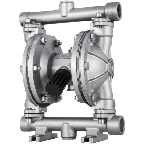 Mophorn Luftbetriebene Doppelmembranpumpe, 1/2 Zoll Einlass und Auslass, Edelstahl, 3 GPM, max. 90 PSI, PTFE-Membran, pneumatische Pumpe