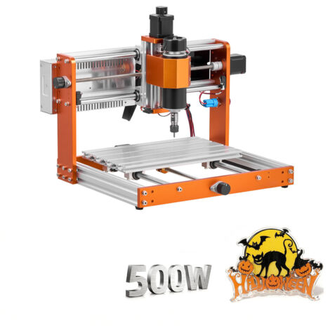 Mophorn Macchina CNC a 3 assi per incisione, fresatrice con mandrino da 500 W, area di lavoro 30 x 18 x 8 cm, controller offline, ideale per taglio e incisione di plastica e legno