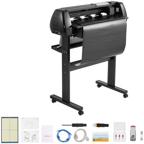 Mophorn Macchina da Taglio per Vinile, Larghezza di Alimentazione Massima 720 mm, Doppia Lama, Forza e Velocità Regolabili, Display LED, Plotter da Taglio con Software Signmaster