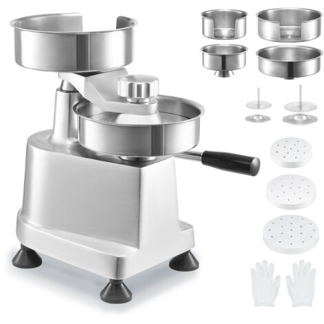 Mophorn Macchina per hamburger commerciale, pressa per hamburger di manzo con 3 stampi intercambiabili (4/5/6 in), macchina per pressatura di hamburger in acciaio inosx, include 1500 fogli di carta