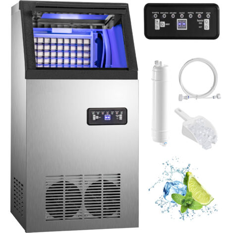 Mophorn Macchina per il ghiaccio commerciale da 150 libbre/24 ore, macchina per cubetti di ghiaccio in acciaio inossidabile con capacita di 22 libbre, 410 W, pannello di controllo LED,filtro dellacqua