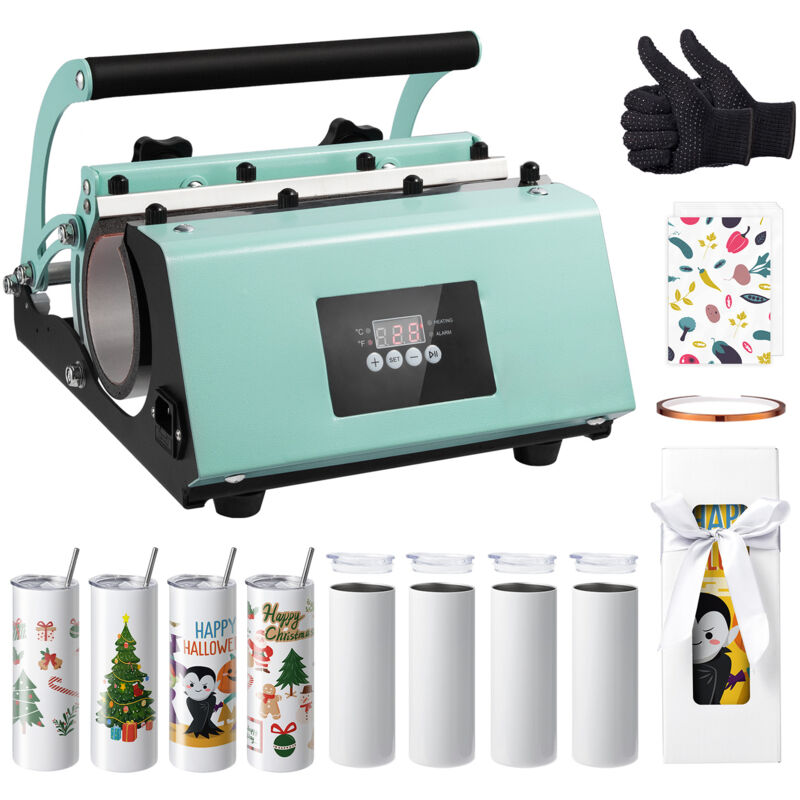 Image of Macchina per Pressa di Calore per Bicchieri, Set di Pressa per Bicchieri con 8 Bicchieri Vuoti, Pressa per Tazze per Bicchieri Massimo 887 ml con
