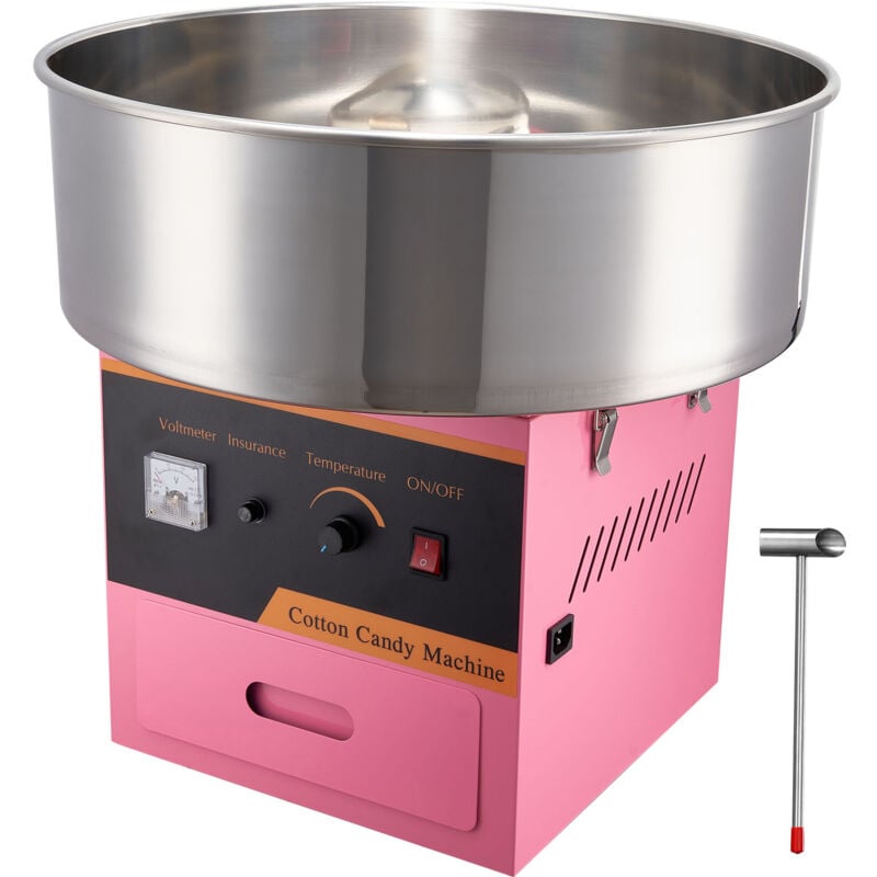 Machine à barbe à papa commerciale 1000W rose pour la fête,conviviale pour plus de commodité,Compatible avec différents types de sucres d'orge