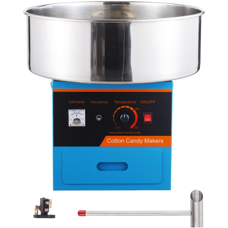 Mophorn - Machine à barbe à papa électrique , machine à barbe à papa 1000 w, bol en acier inoxydable, cuillère à sucre et tiroir, idéale pour la