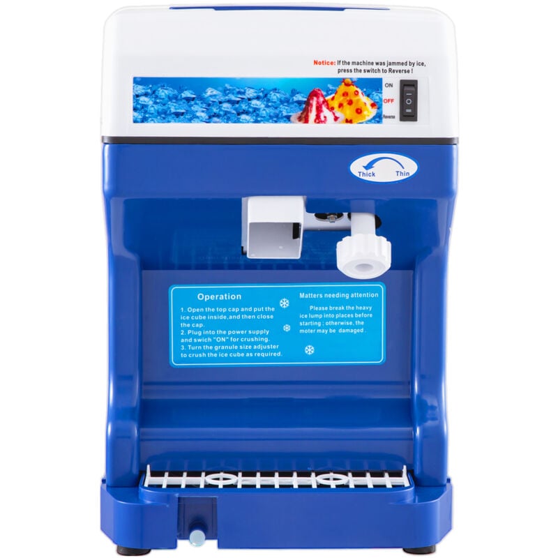 Machine à cônes de neige 265LBS broyeur à glace commercial 220V 50HZ en acier inoxydable de qualité alimentaire pour les bars de cuisine et de