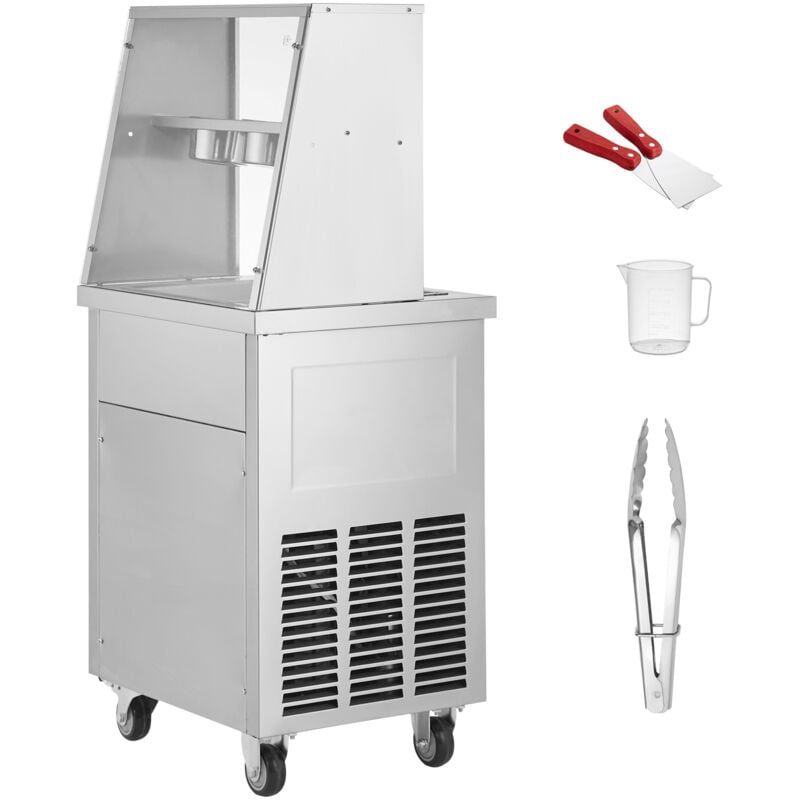 Mophorn - Machine à crème glacée frite, moule à crème glacée sautée carré de 13,8' x 13,8'. Sorbetière commerciale en acier inoxydable avec