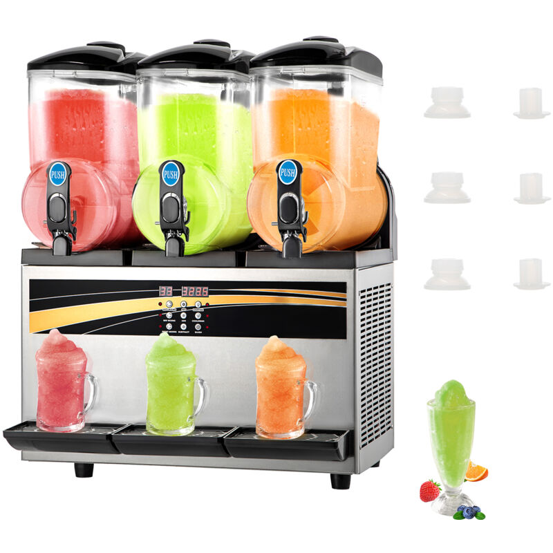 Machine à glace commerciale 800W, 3 x 15L de capacité, 2 modes, panneau de contrôle led intelligent, 63 x 45 x 80 cm, pour la fabrication de crèmes