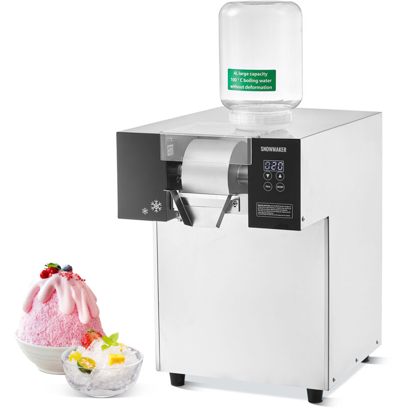 Machine à glace commerciale en flocons de neige, 385 lb/24 h, acier inoxydable, électrique, refroidissement liquide pour une dissipation rapide de la