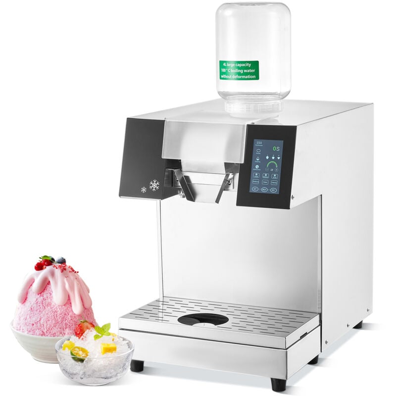 Mophorn - Machine à glace commerciale en flocons de neige, acier inoxydable, rasoir électrique 397 lb/24 h, refroidissement liquide pour une