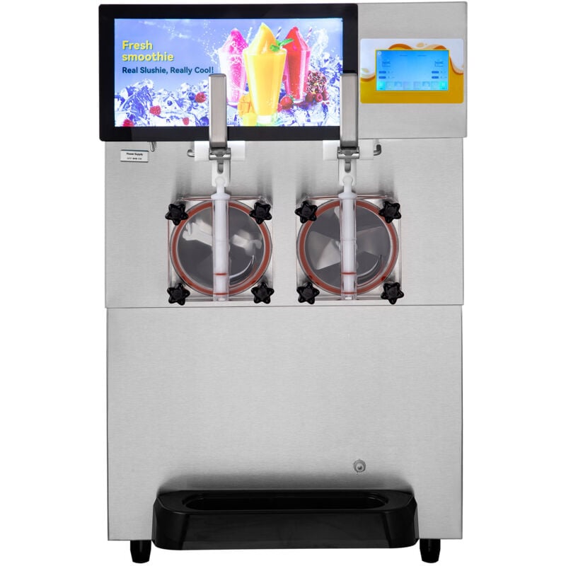 Machine à granité commerciale à double bol 8 L/2,1 gal, machine à boissons glacées pour smoothies margaritas - Mophorn