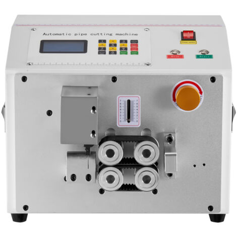 Mophorn Machine automatique de découpe de tubes thermorétractables avec écran LCD, adaptée aux tubes en PVC, PE et silicone, diamètre de coupe de 1 à 20 mm, longueur réglable de 0,1 à 99999,9 mm