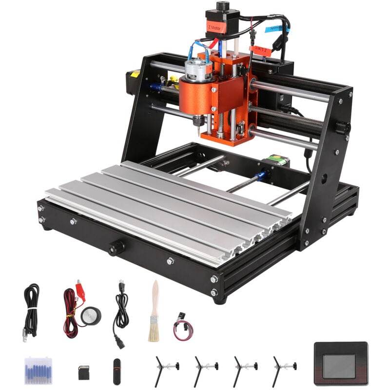 Machine de routeur cnc 120 w, contrôle grbl 3 axes pour gravure,sculpture et fraisage sur bois. Zone de travail 300 x 200 x 72 mm/11,81 x 7,87 x 2,83