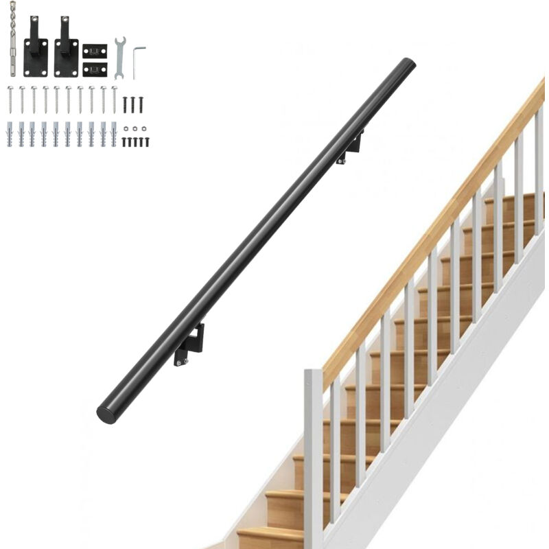 Main Courante pour Escalier 1524 mm Rampe Escalier Murale Interieur Barre Appui en Alliage deAluminium Epais avec Kit deInstallation Capacite de