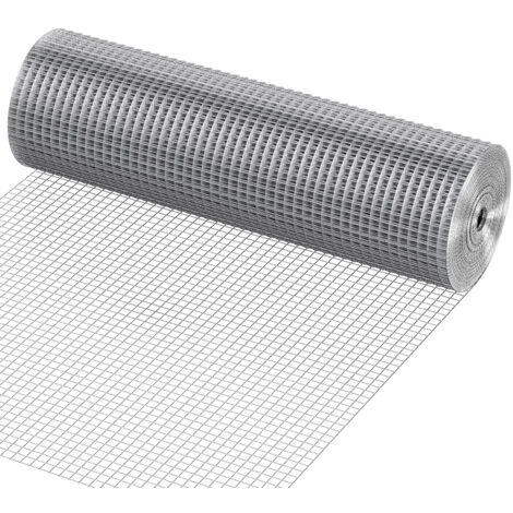 Mophorn Malla de Alambre Soldada 610mmx15,24m Rollo de Malla de Alambre Galvanizado en Caliente 12,7x12,7 mm Valla de Alambre de Gallinero Calibre 19 para Jaulas de Conejos, Jardín, Roedores Pequeños