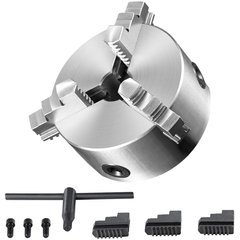 Mophorn Mandrin de tour à 3 mâchoires 6" auto-centrant plage de serrage de 0,14 à 6,3 pouces mâchoires réversibles pour tour imprimante 3D fraisage