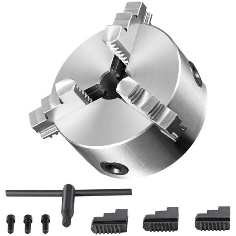 Mophorn Mandrino per tornio a 3 griffe, 6" autocentrante, gamma di serraggio 0,14-6,3 pollici, griffe reversibili per tornio, stampante 3D, fresatura e foratura