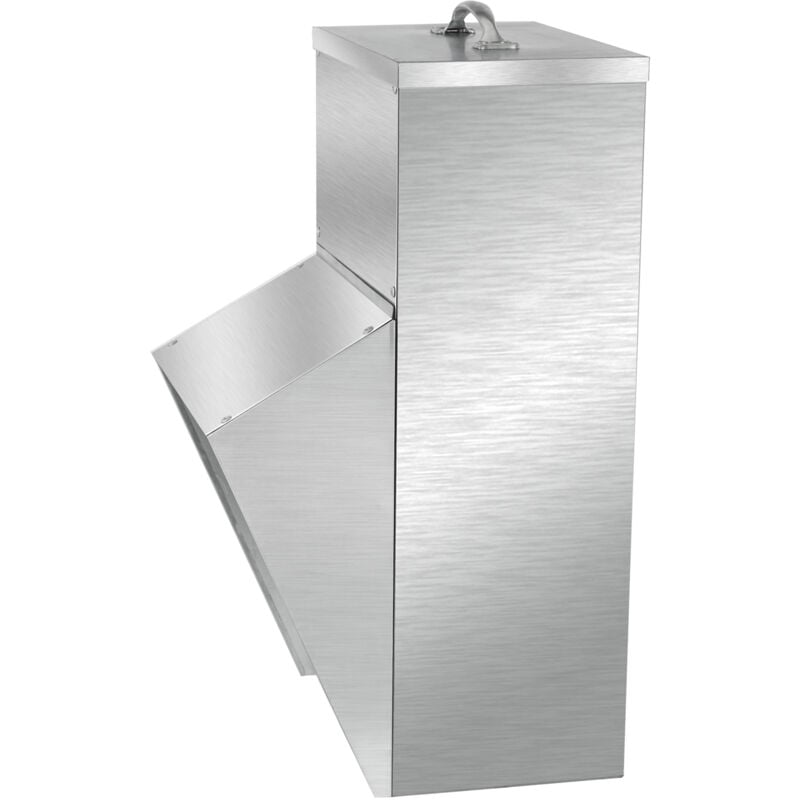 Mangeoire galvanisée pour volaille 25 lb, mangeoire à poulets sans gaspillage 12,9 x 8,3 x 18,9 pouces, distributeur de nourriture suspendu,