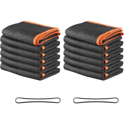 Mophorn Mantas de Mudanza y Embalaje 12 Unidades 1829 x 1016 mm, Cobertores para Muebles, Diseño de 3 Capas con Tela no Tejida y Relleno de Algodón para Transporte, Embalaje y Protección de Mobiliario