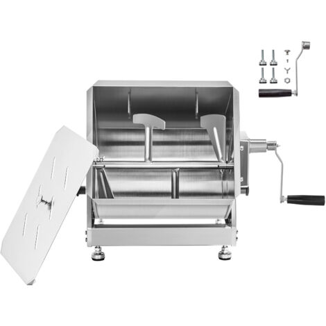 Mophorn Manueller Fleischmischer 30 L mit Kippbehälter (maximales Mischen von 13,61 kg Fleisch), Fleischverarbeitungsgerät mit Untersetzungsgetriebe, Handmixer für Hackfleisch und Wurstherstellung