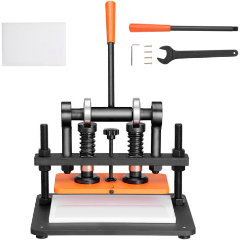 Mophorn Máquina cortadora de cuero, troqueladora manual 10,2 x 4,7 pulgadas, carrera de presión 0,47 pulgadas, ejes de guía dobles duraderos