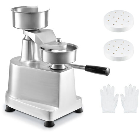 Mophorn Máquina de Hamburguesas Comercial Máquina de Prensa de Hamburguesas 130 mm Prensa de Hamburguesas de Acero Inoxidable para Formar Carne 1000 PCS de Papel para Hamburguesas Prensa de Hamburgues
