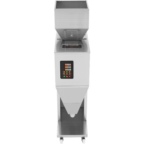 Mophorn Máquina de llenado de partículas, 10-1000 g, Máquina de llenado automática con pedal, Llenadora de pesaje de acero inoxidable para frijoles, semillas, granos, te, embalaje granular