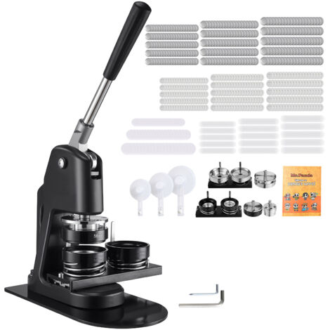 Mophorn Máquina para Crear Insignias de 32/58/75 mm, Equipo para Fabricar Chapas con 300 Juegos de Botones, Mango Ergonómico Mejorado, Ideal para Insignias, Pines Personalizados, Negro