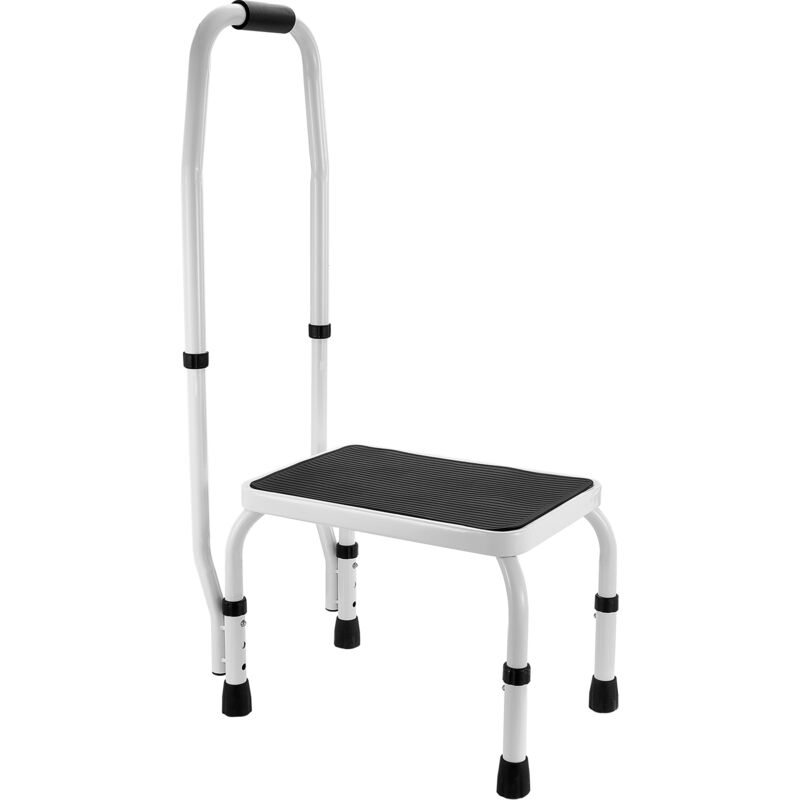 Mophorn - Marchepied 1 marche capacité de 150 kg, hauteur réglable avec poignée, échelle en acier portable pour adultes, tabouret robuste