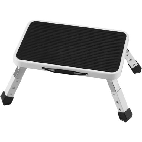 Mophorn – Marchepied pliable en acier 1 marche – Charge maximale 150 kg – Hauteur réglable 170-216 mm – Antidérapant pour bureau et camping-car