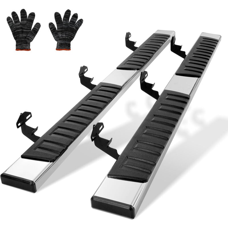 Vevor Marchepieds 2PCs de 16,5 cm Compatible avec Ford F150-Crew Cab 2015-2023/Ford F-250 F-350 Super Duty Crew Cab 2015-2023, Barres Laterales en