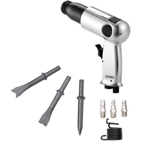 Mophorn Marteau pneumatique, 3500 bpm, outil compact avec une course de 7 cm, livré avec 4 burins de 12 cm, idéal pour couper le métal, démolir les murs en béton et desserrer les boulons